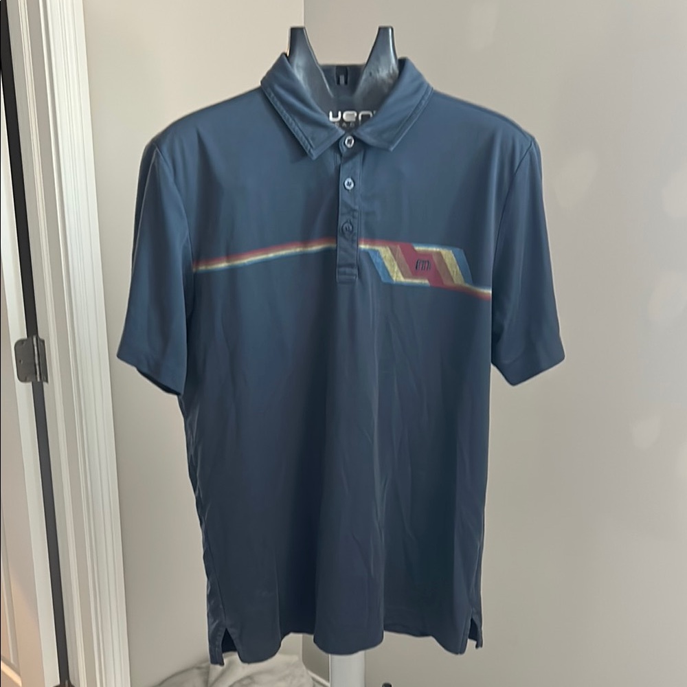Travis Mathew Blue Polo Shirt with Performance Fabric